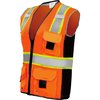 Ironwear Safety Vest Class 2  w/ Zipper, Radio Tabs & Pocket Grommets (Orange/Small) 1245-OZ-RD-1-SM
